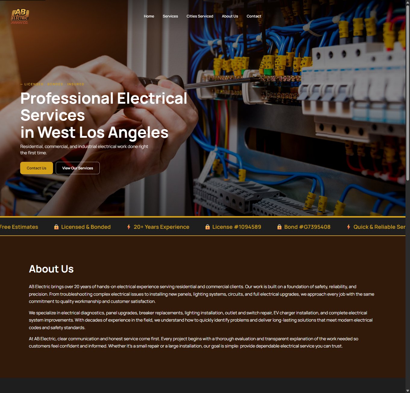 AB Electric Co. homepage
